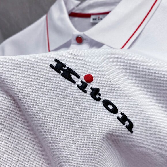 Kiton White Contrasting Polo Shirt - Picture 6 of 9